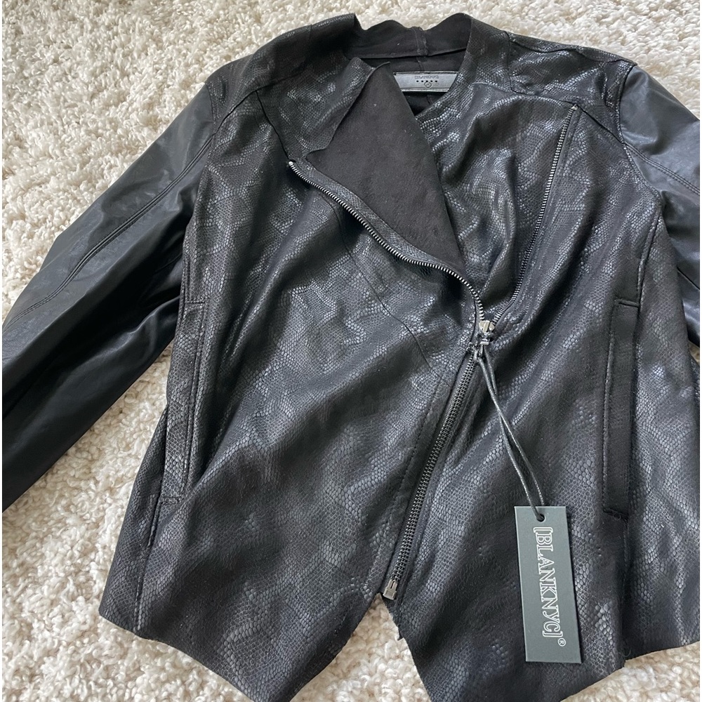 (Blanknyc). Biker type faux leather jacket size medium. NWT.